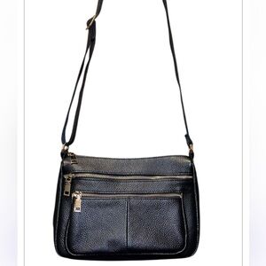 Befen Black Leather Crossbody Bag
